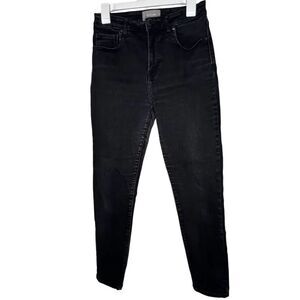 Everlane The Curvy High Rise Skinny  Black Denim Ankle Jeans Size 30 Regular